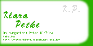 klara petke business card